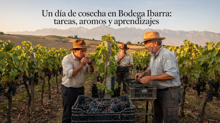 Un día de cosecha en Bodega Ibarra: tareas, aromas y aprendizajes